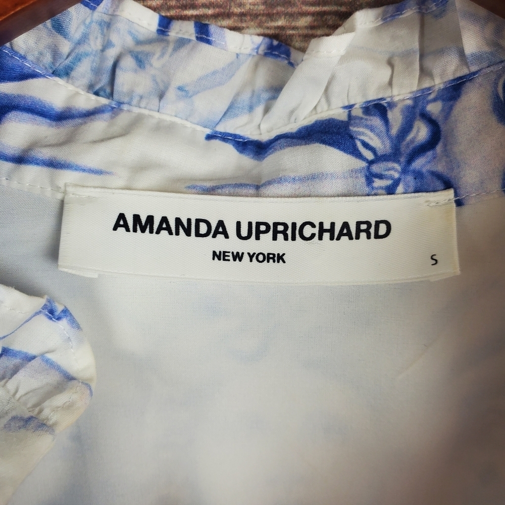 Amanda Uprichard Womens Small White/Blue Soleil Sun Print Connolly Mini Dress - Picture 7 of 11